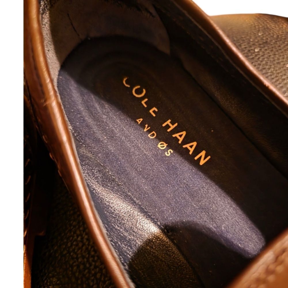 COLE HAAN Washington Grand Tassel Brown Leather Loafers - Size 8 1/2 M - Picture 8 of 9